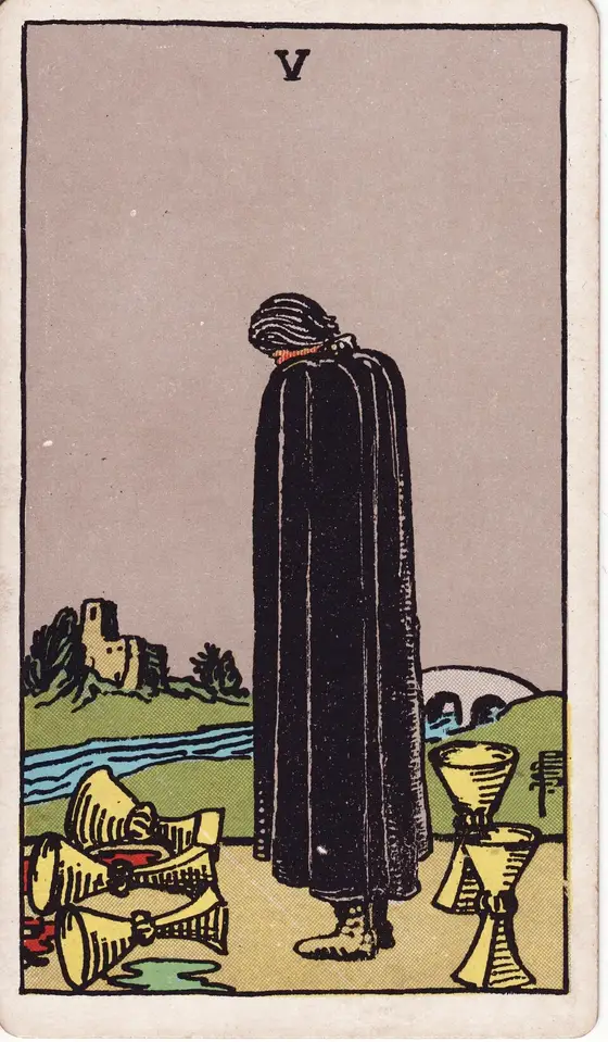 Fem av Begre – tarotkort i Rider–Waite-stokken
