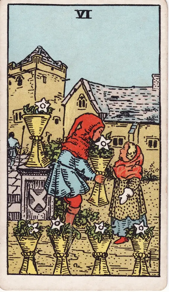 Seks av Begre – tarotkort i Rider–Waite-stokken