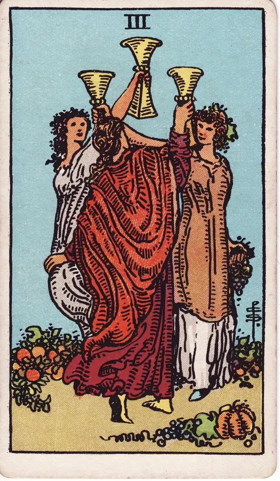 Tre av Begre – tarotkort i Rider–Waite-stokken