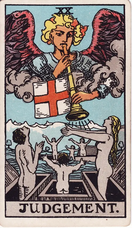 Dommen – tarotkort XX i Rider–Waite-stokken