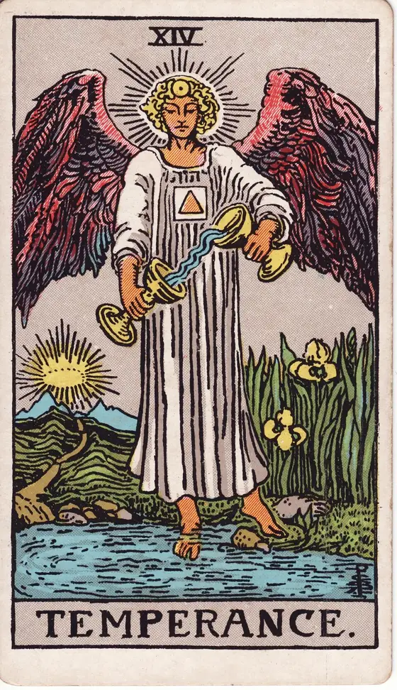 Måtehold – tarotkort XIV i Rider–Waite-stokken