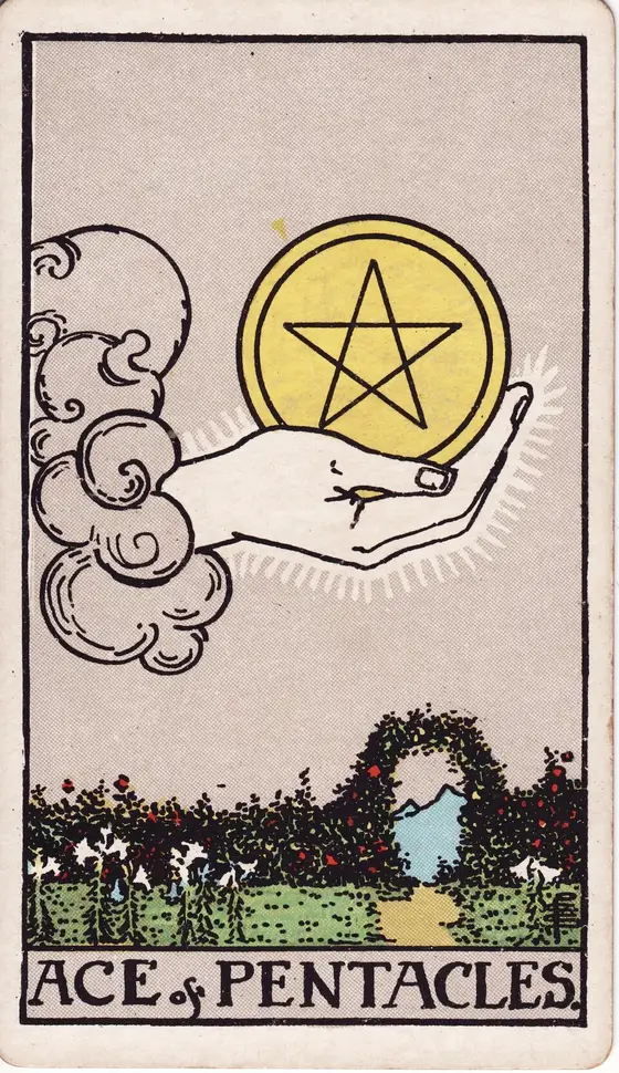 Ess av Mynter – tarotkort i Rider–Waite-stokken