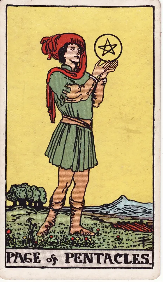 Knekten av Mynter – tarotkort i Rider–Waite-stokken