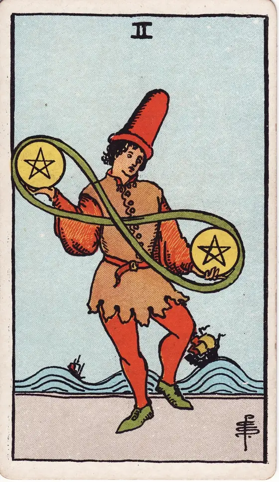To av Mynter – tarotkort i Rider–Waite-stokken