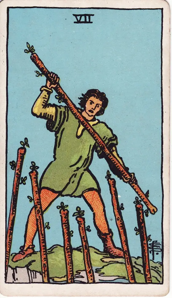 Syv av Staver – tarotkort i Rider–Waite-stokken