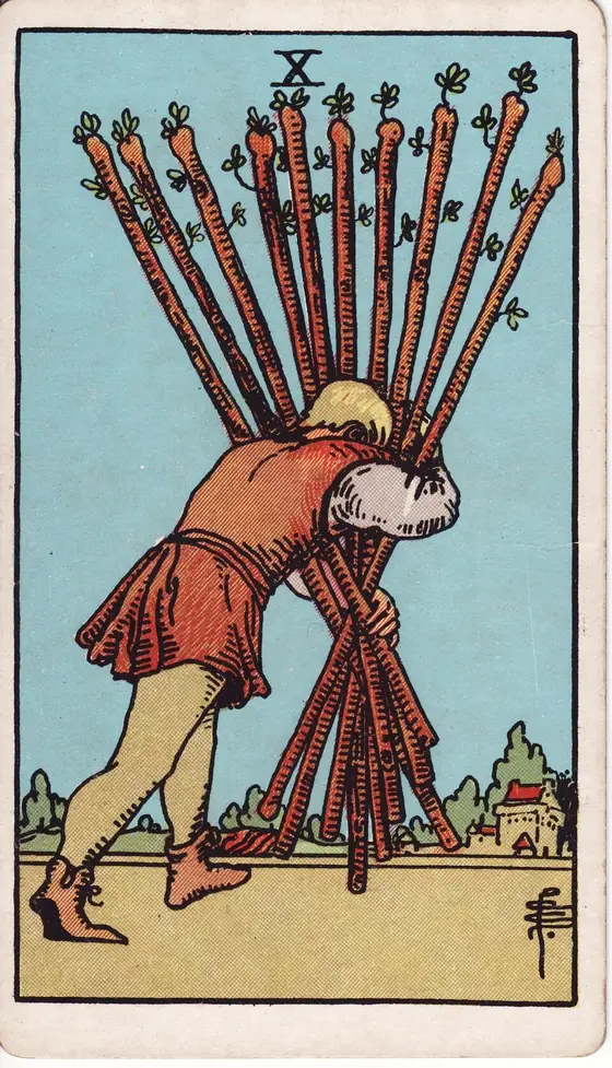 Ti av Staver – tarotkort i Rider–Waite-stokken