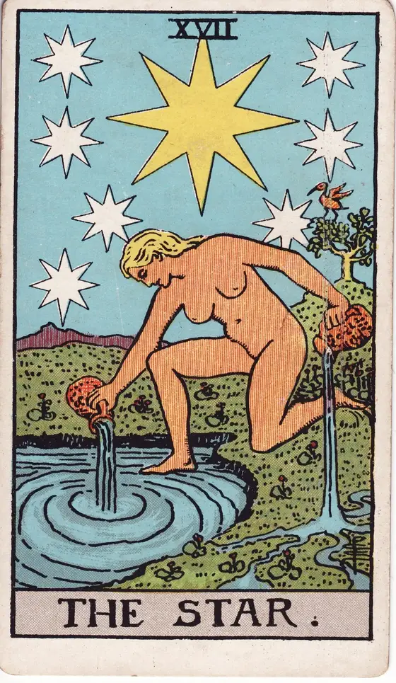 Stjernen – tarotkort XVII i Rider–Waite-stokken