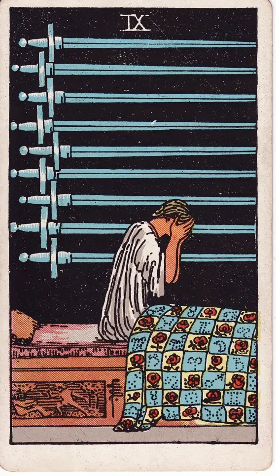 Ni av Sverd – tarotkort i Rider–Waite-stokken