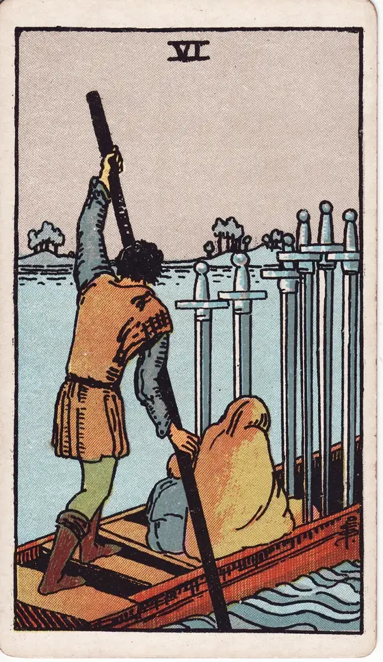 Seks av Sverd – tarotkort i Rider–Waite-stokken