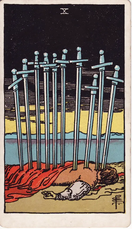 Ti av Sverd – tarotkort i Rider–Waite-stokken