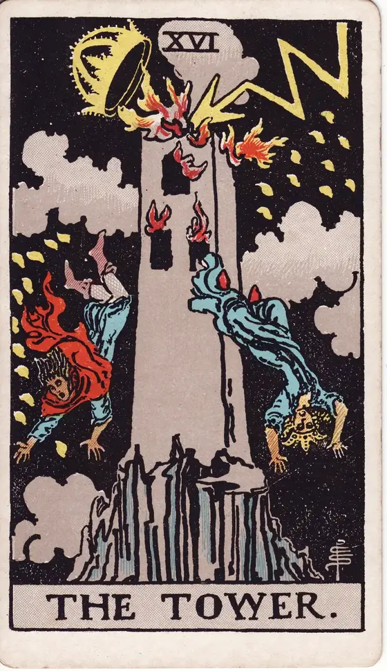 Tårnet – tarotkort XVI i Rider–Waite-stokken